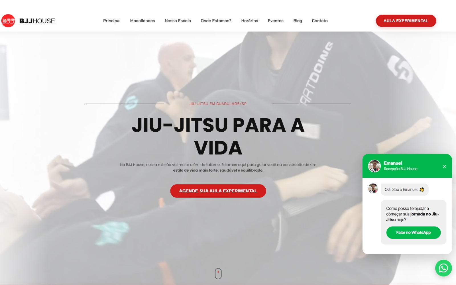 BJJ House - Site profissional criado para academias de jiu-jitsu