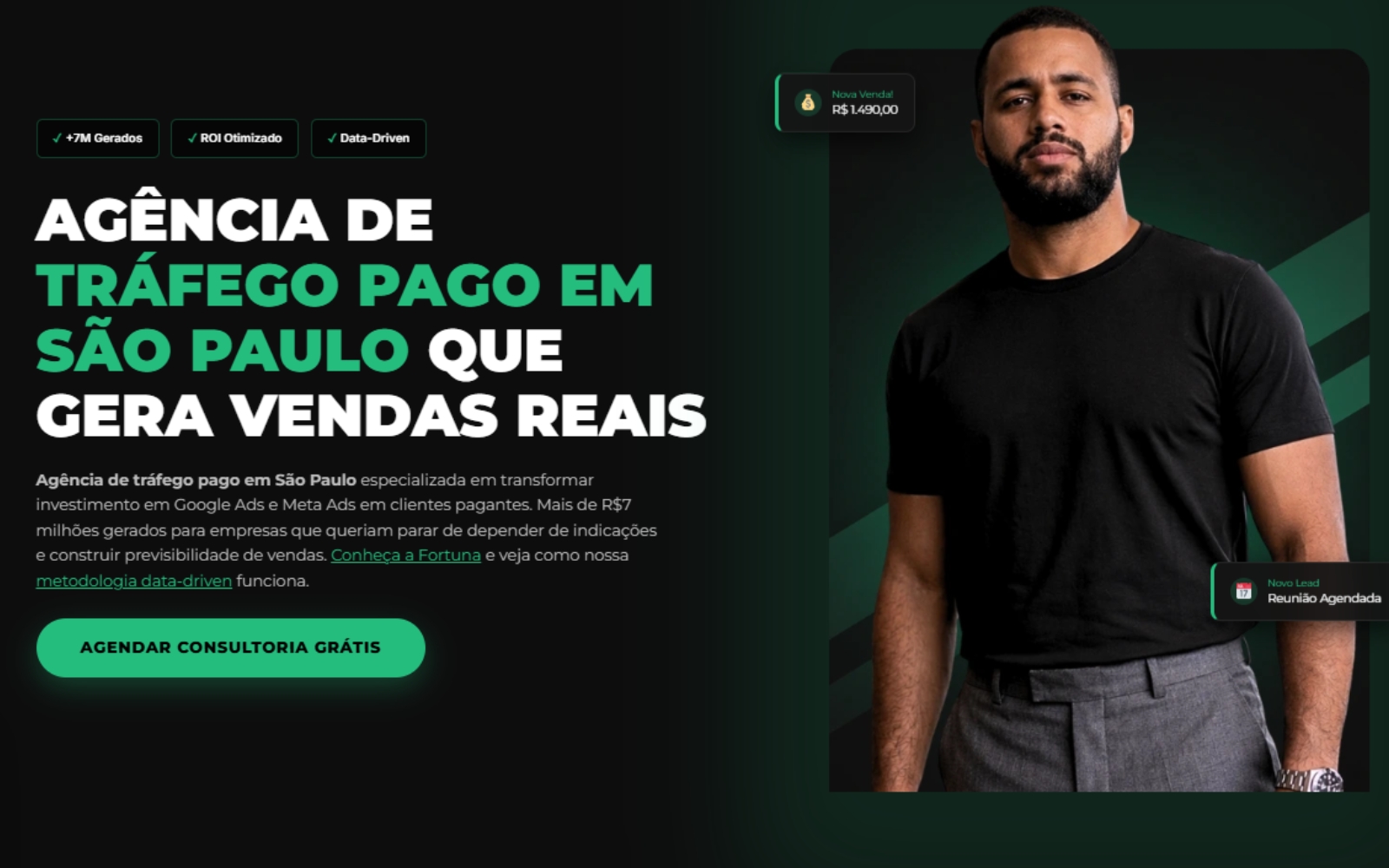 Tráfego Pago - Criação de site profissional para agência de marketing digital